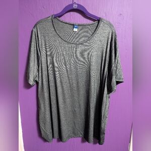 Old Navy Luxe Grey Silver Shimmer Short Sleeve Tee XXL 16 18 20